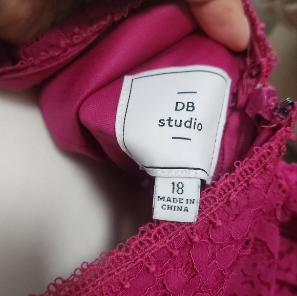 David Bridal DB StudioV-Neck Lace Sleeveless Dress - Picture 4 of 6